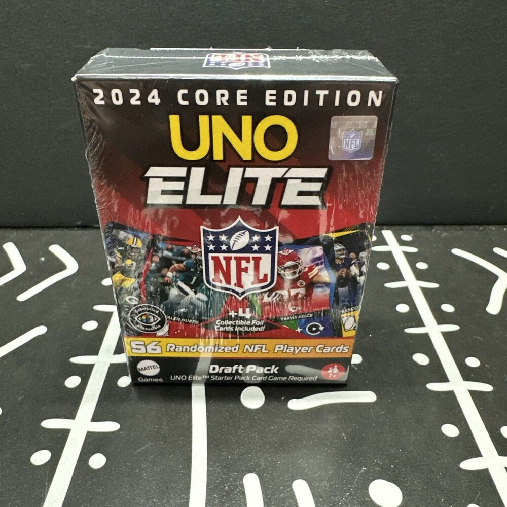 NIB NFL UNO 2024 Core Edition Uno Elite NFL Draft Pack 56 Cards PLUS 4 Foils!